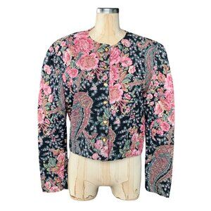 Vintage Expo Quilted Floral Paisley Jacket Blazer